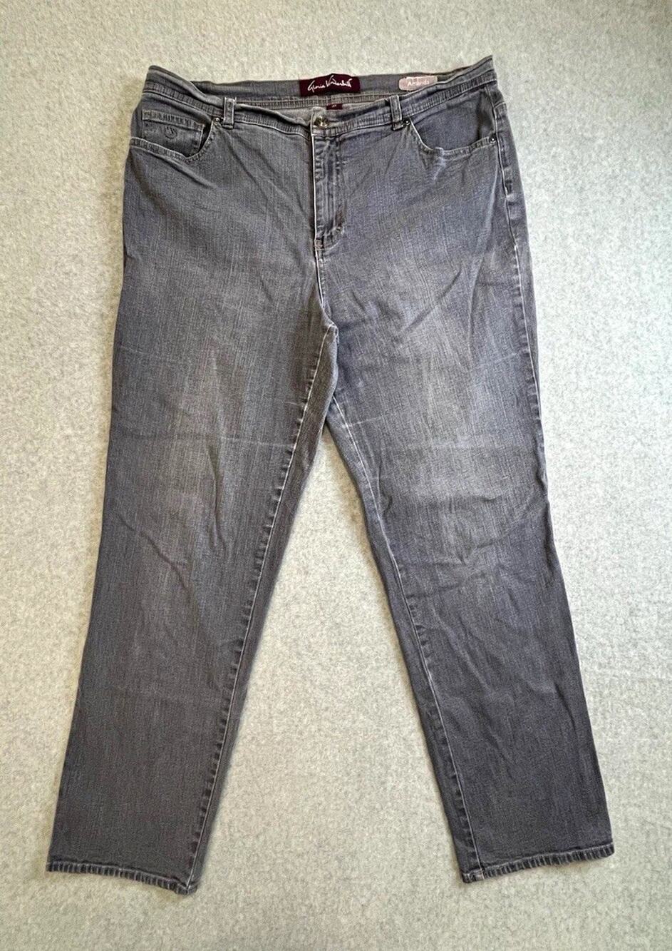 Gloria Vanderbilt Womens 16W Gray Denim Jeans Straight Leg Mid Rise Stretch
